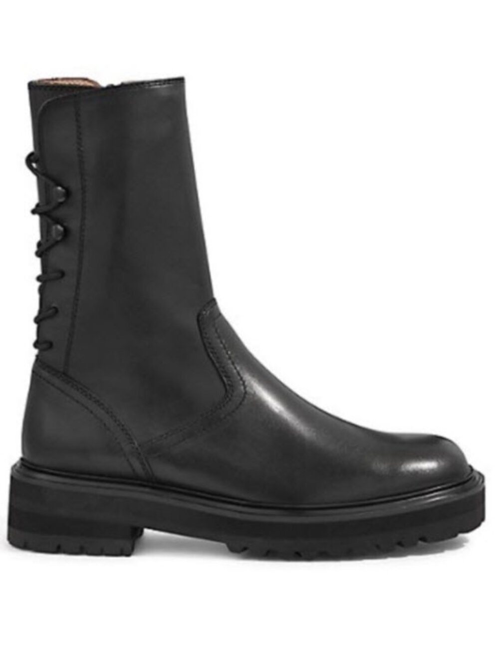 Alias Mae Dom Combat Boots Black Leather Platform Lace-Up EU 37